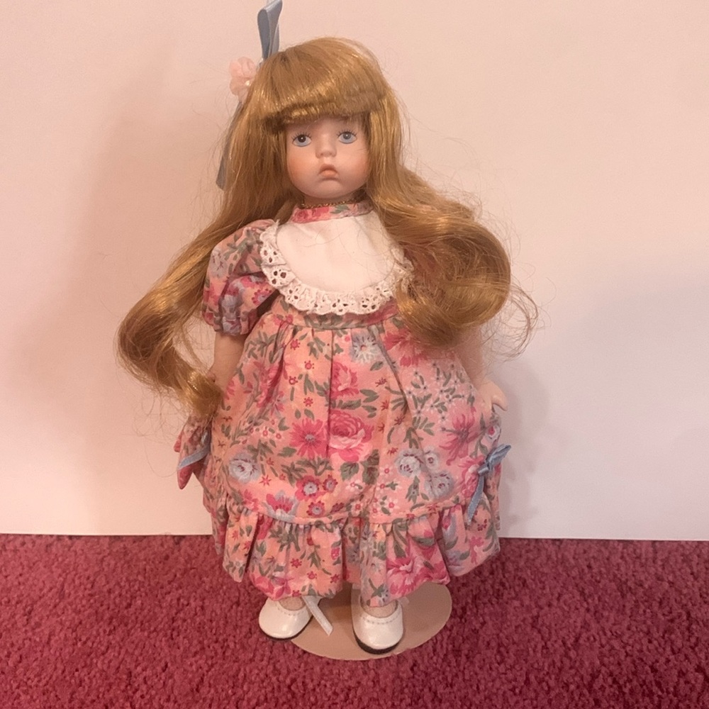 Carol Anne Porcelain Doll by Goebel with stand - 1992